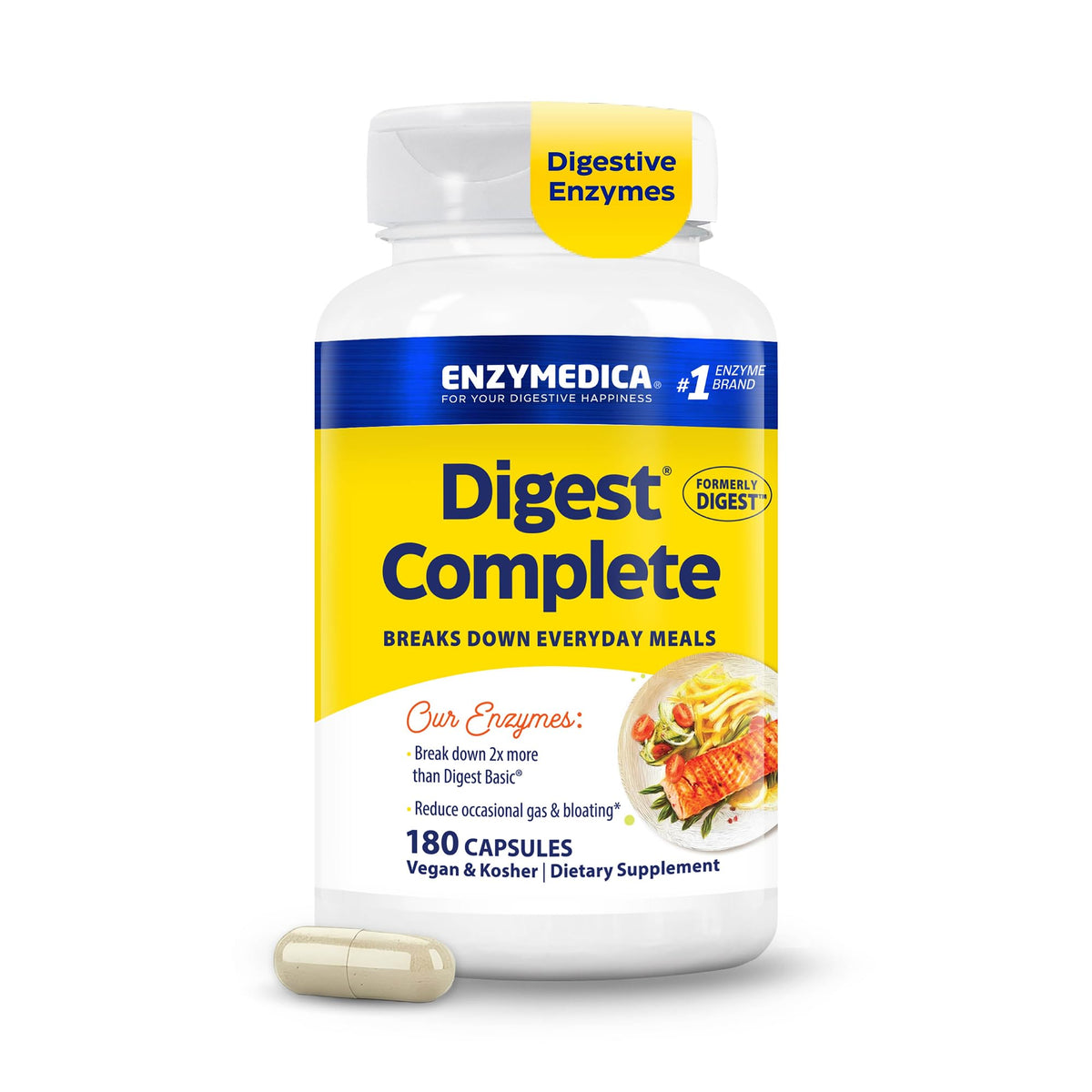 Enzymedica Digest Complete Digestive Enzyme Supplement for Digestion and Gut Health