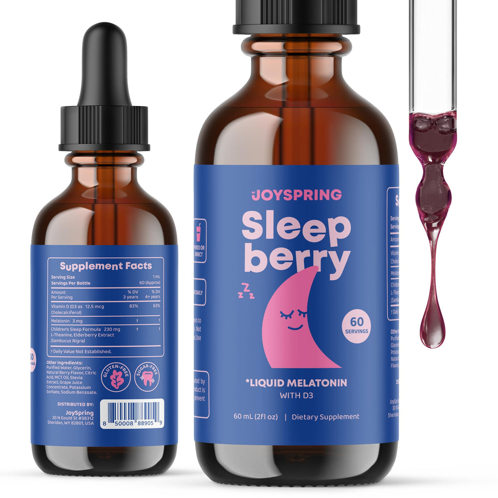 JoySpring Sleepberry Kids Melatonin Liquid with L-Theanine

