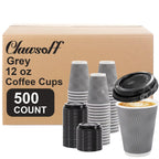 Clawsoff Disposable Coffee Cups with Lids – Insulated Ripple Wall To-Go