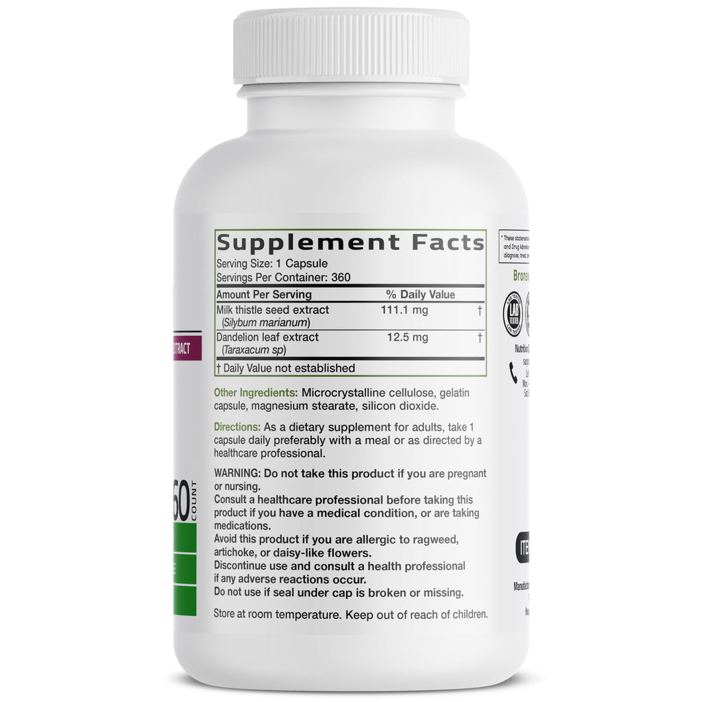 Bronson Milk Thistle Liver Support Capsules

