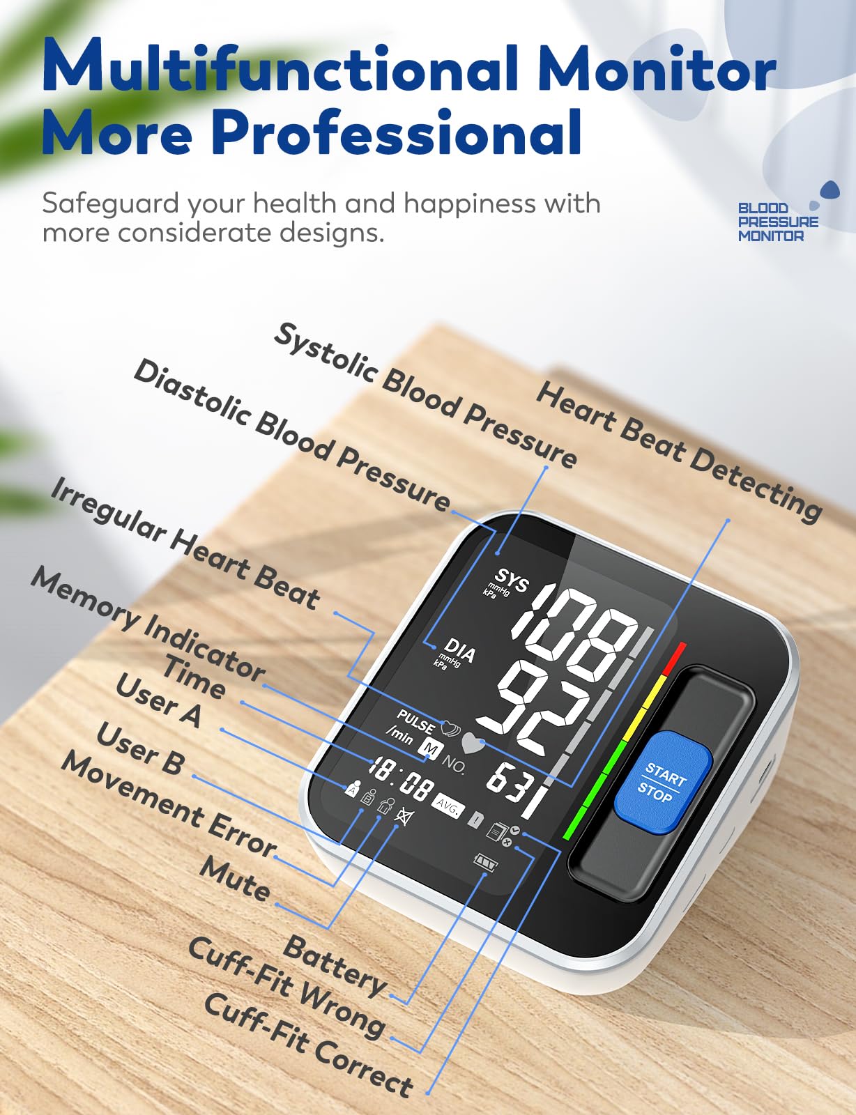 Blood Pressure Monitor for Home Use AI BP HR


