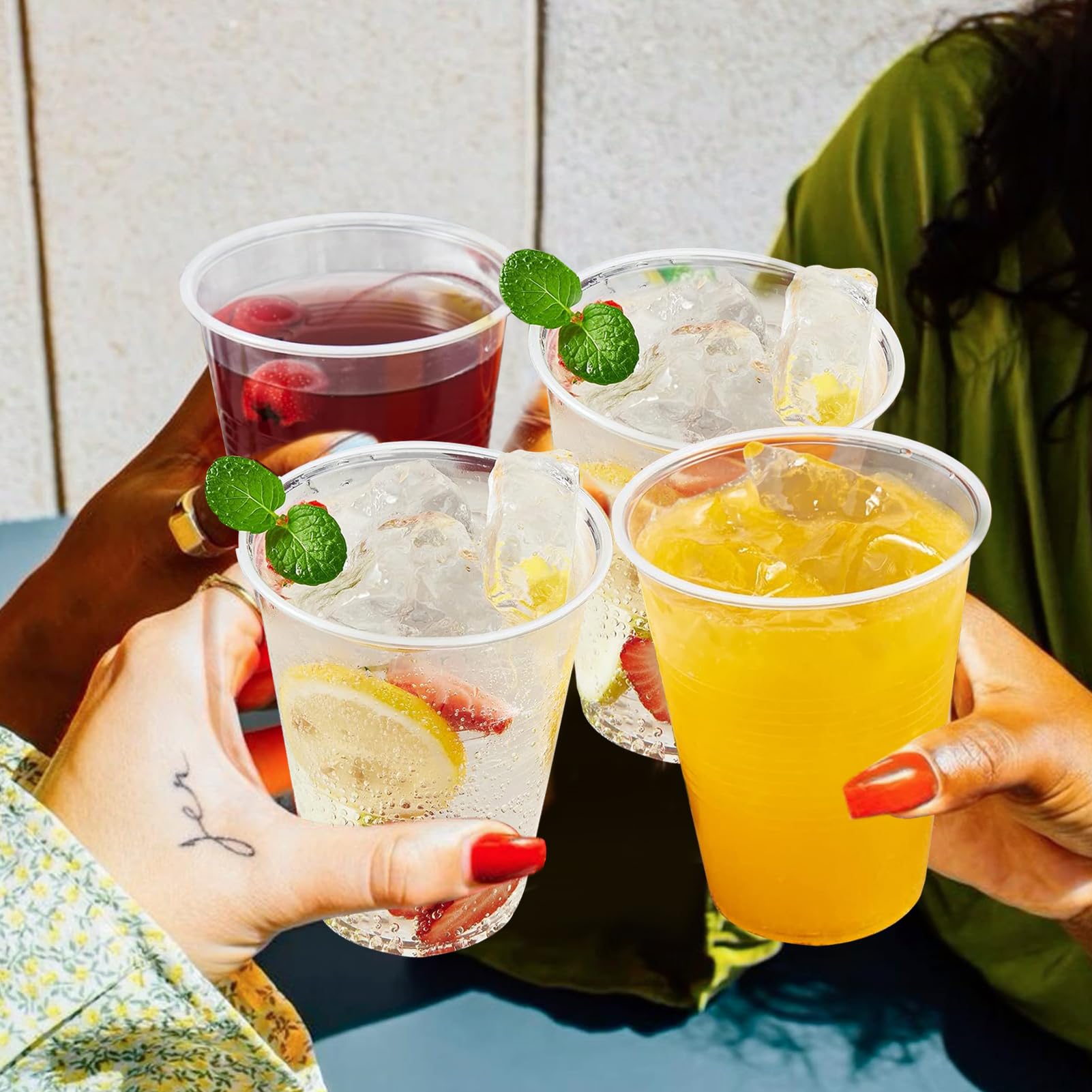SIUQ Clear Disposable Cups - Crack-Resistant BPA-Free PP

