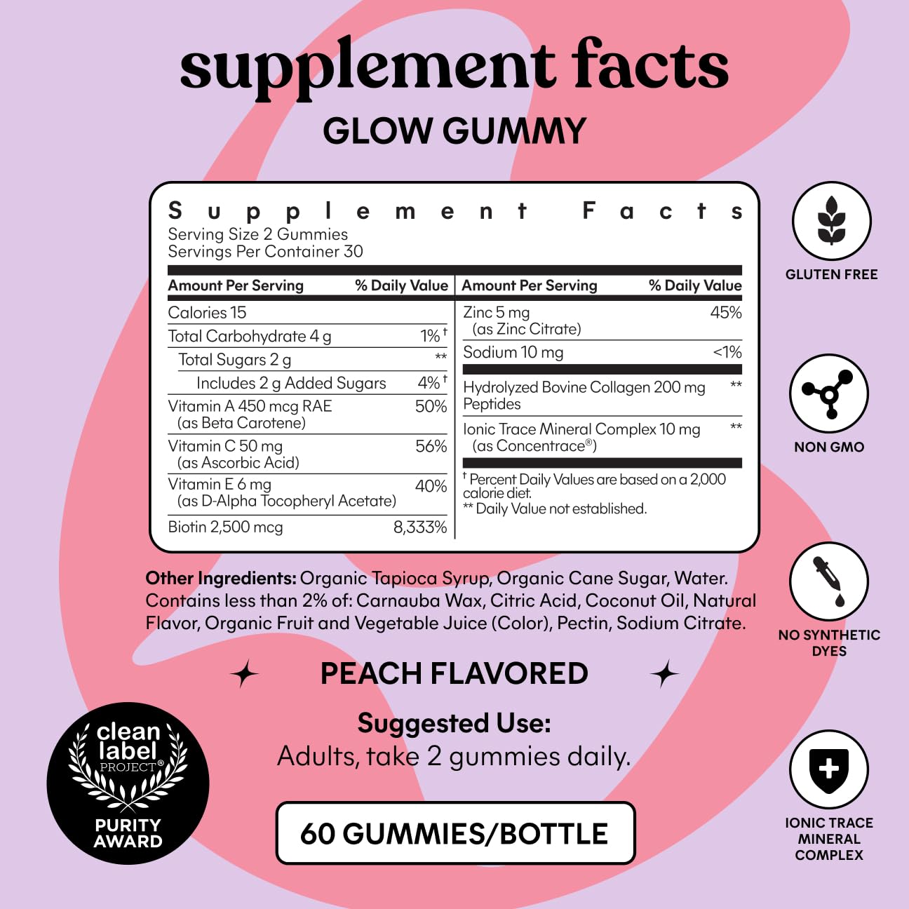 Lemme Glow Collagen Gummies for Hair, Nails & Skin

