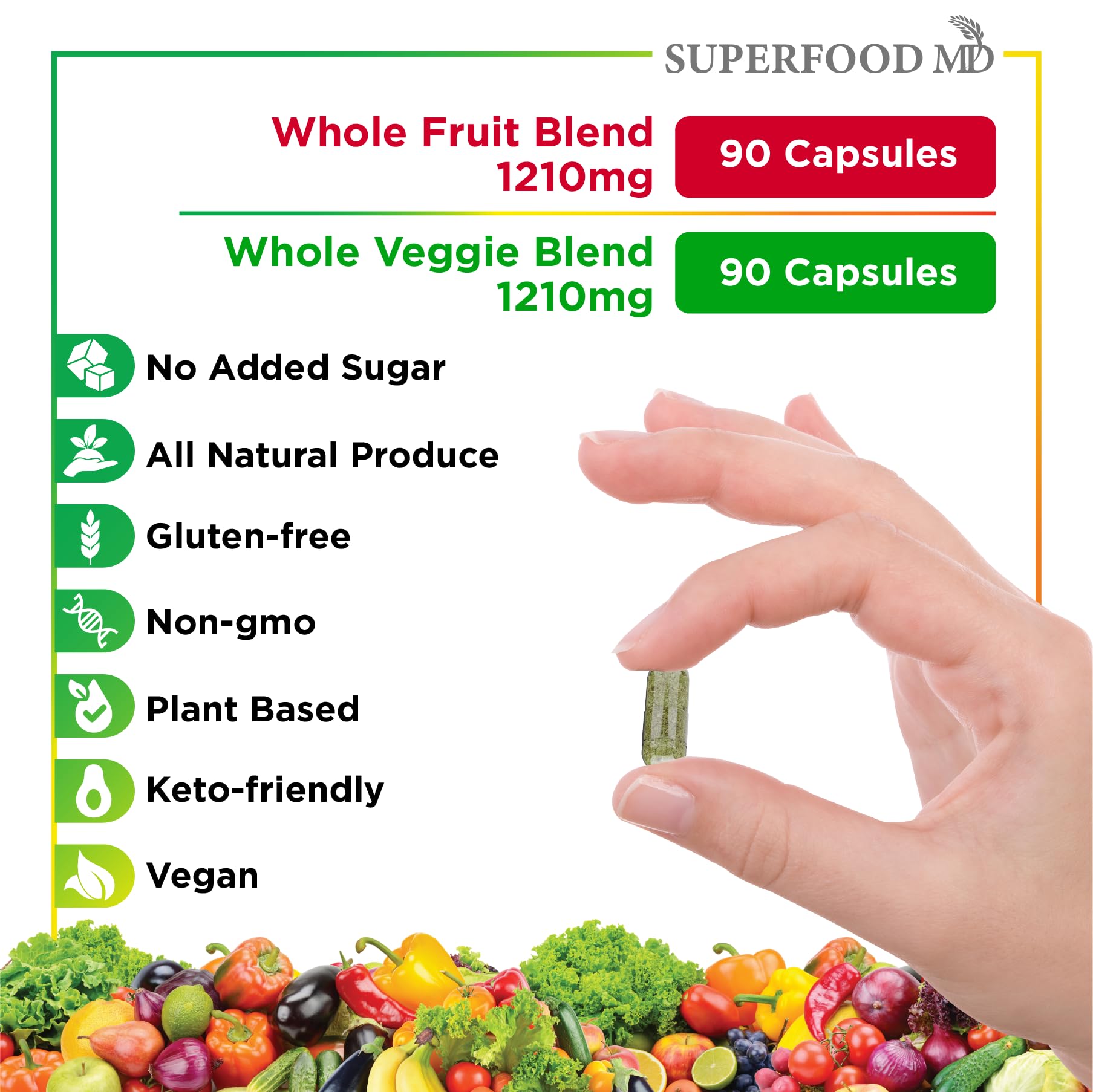 Superfood MD Fruits & Veggies Supplement with Beta Carotene

