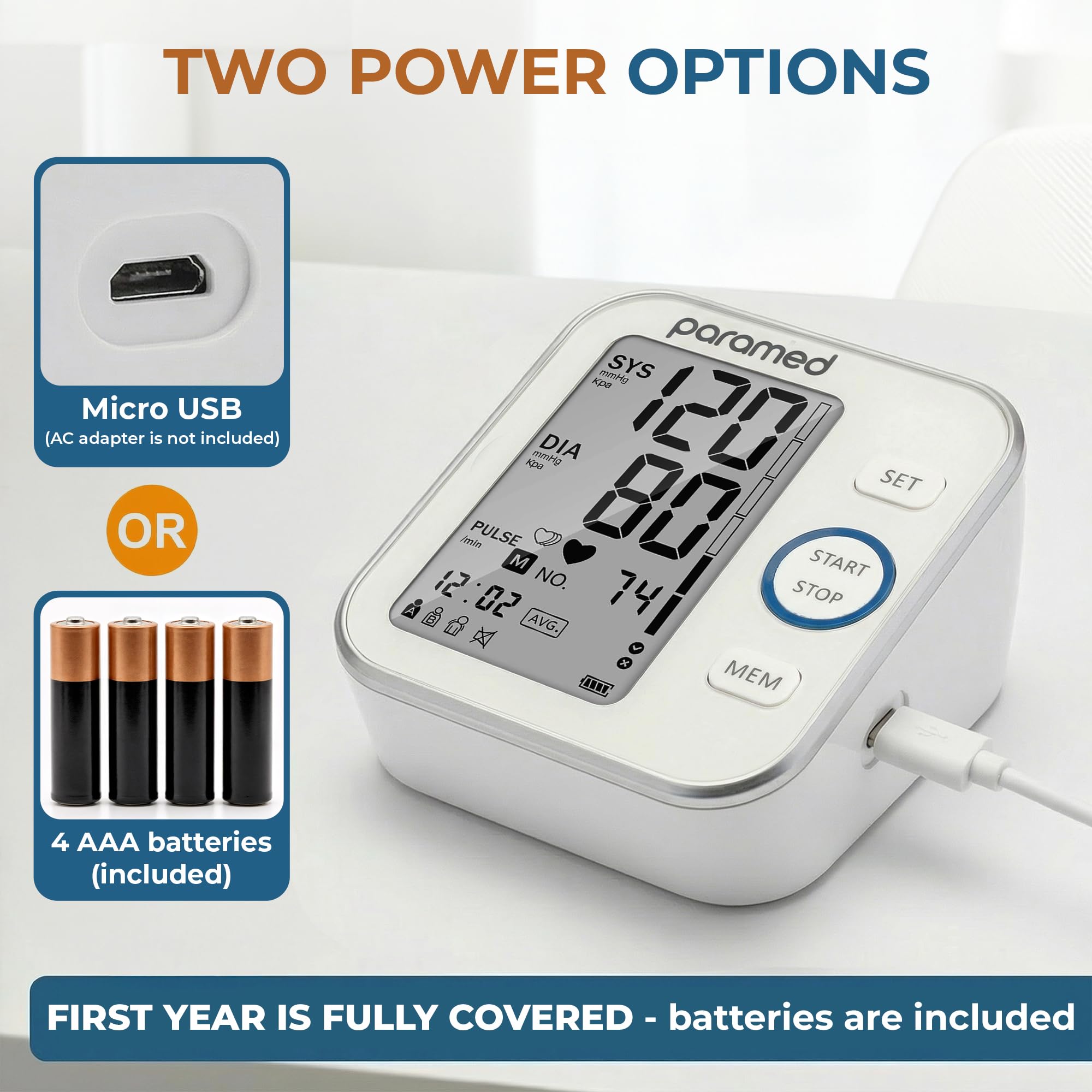 Paramed Blood Pressure Monitor Automatic – Large Display

