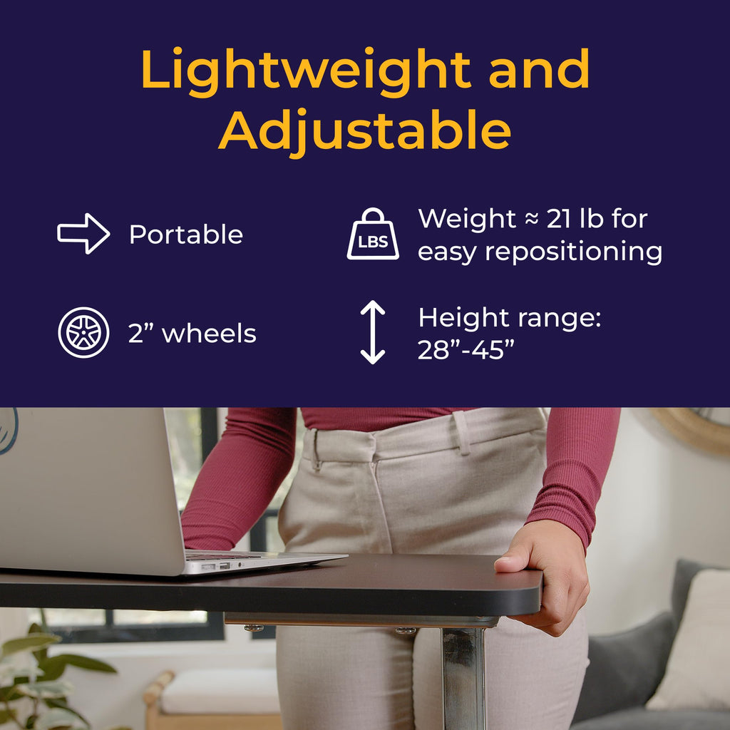 Drive Medical Overbed Table with Wheels - Non Tilt Surface

