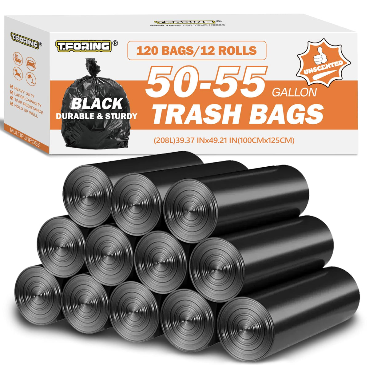 TFORING Heavy Duty Trash Bags for Commercial Use