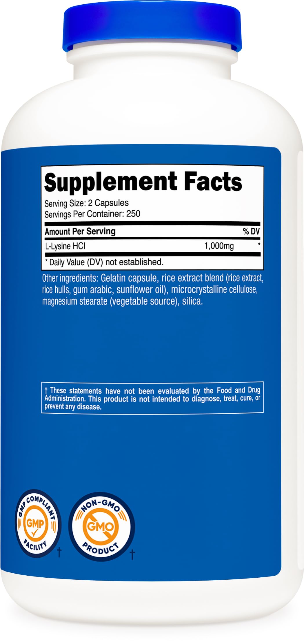 Nutricost L-Lysine Capsules - Gluten Free, Non-GMO

