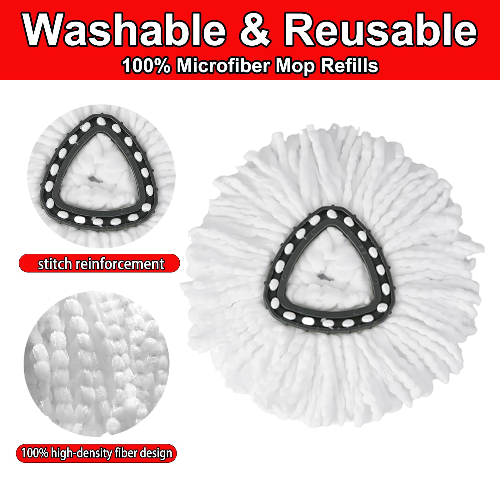 Spin Mop Replacement Head Microfiber Refills

