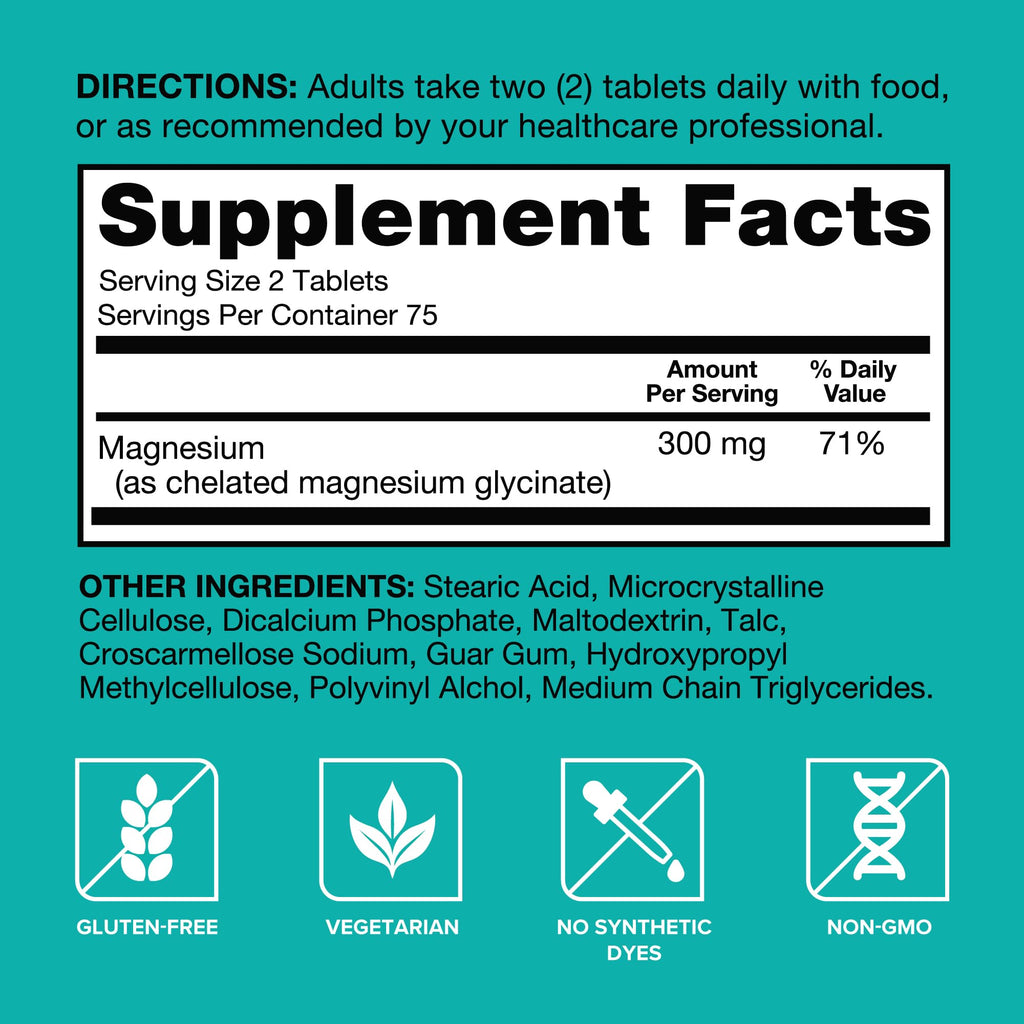 Qunol Magnesium Glycinate 300mg Chelated Supplement

