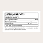 THORNE Betaine HCl & Pepsin Digestive Enzyme Supplement

