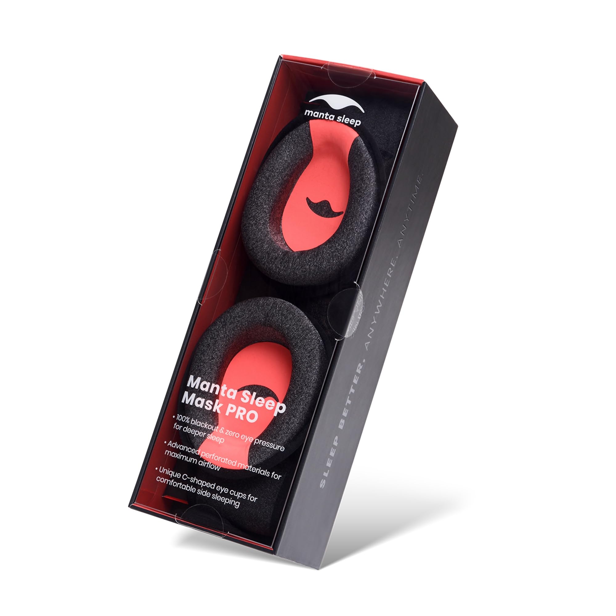 Manta Pro Sleep Mask 100% Light Blocking for Side Sleepers

