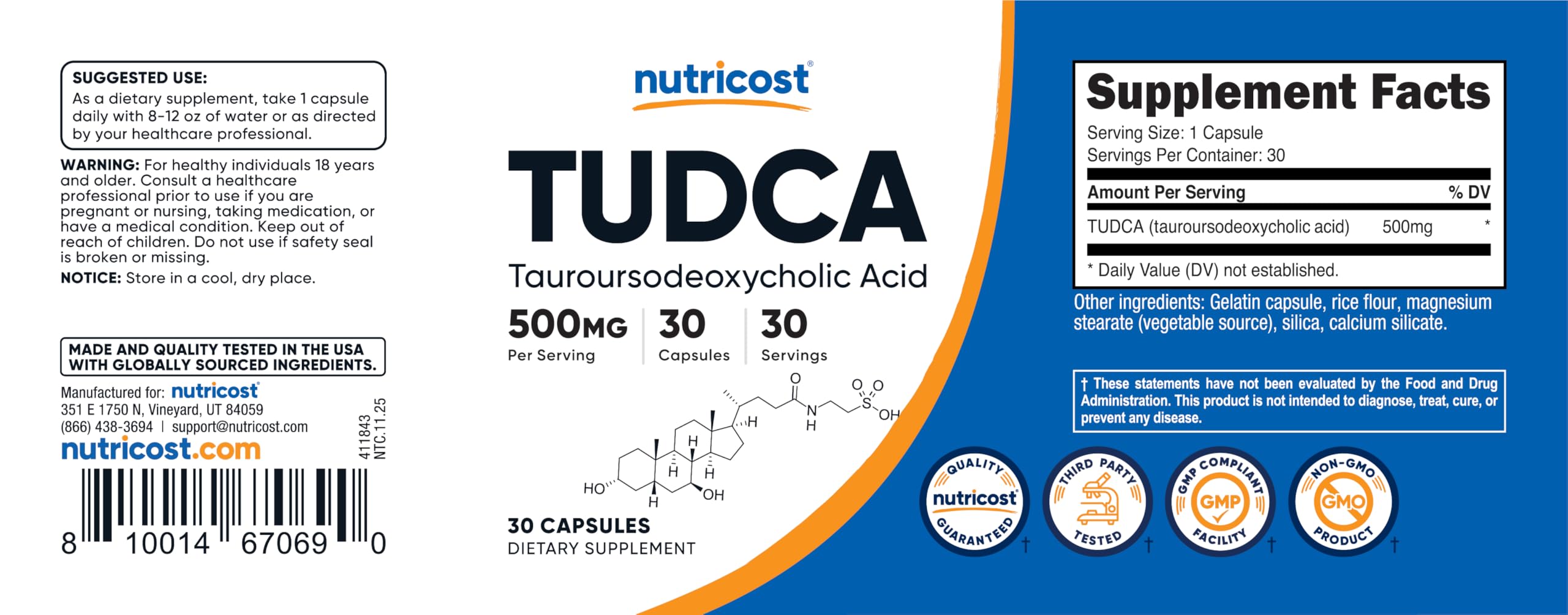 Nutricost Tudca 500 mg Supplement | Independent Lab Tested

