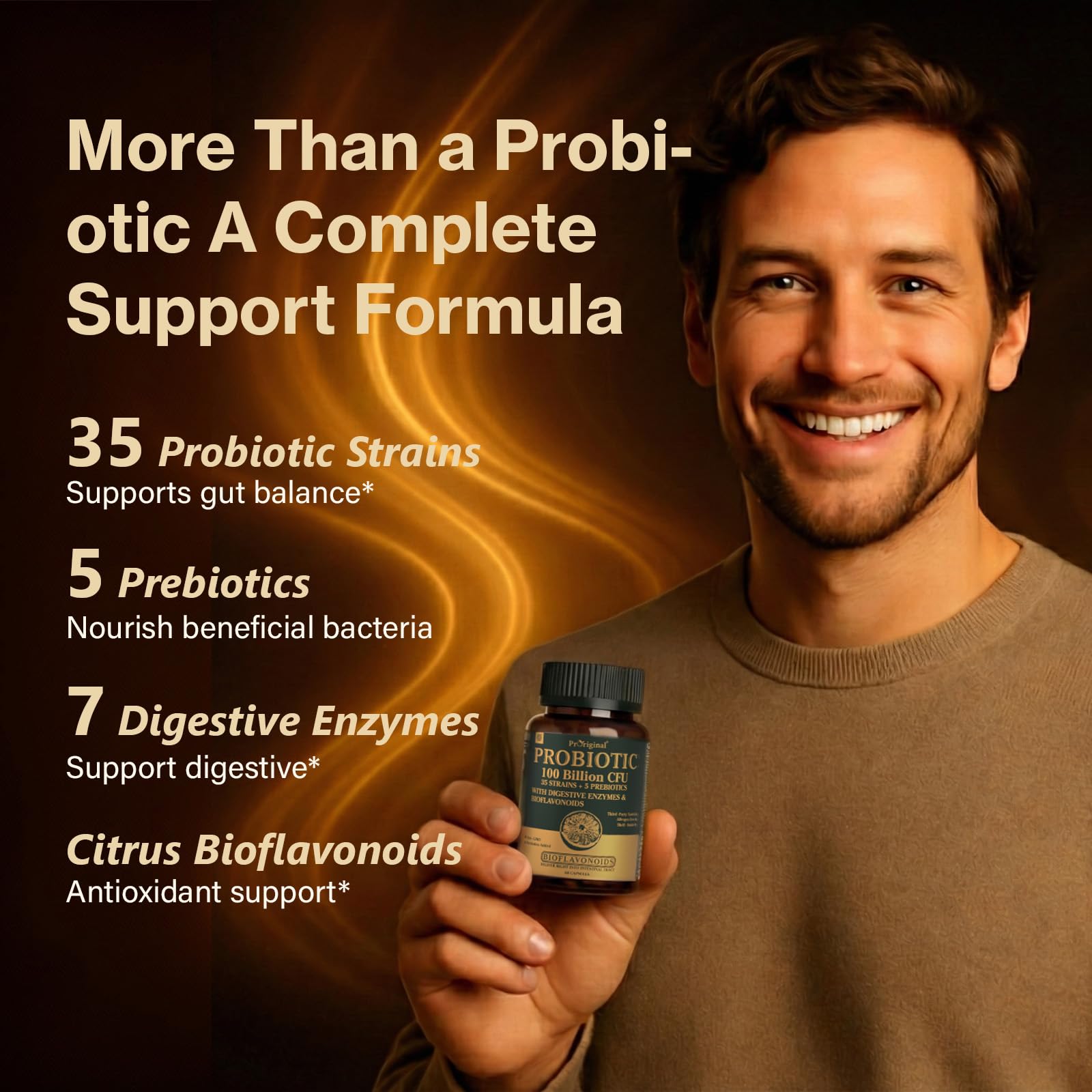 Probiotic with Prebiotics for Gut Health – Vegan, Non-GMO

