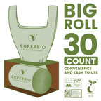 SUPERBIO Compostable Kitchen Waste Bags with Handles

