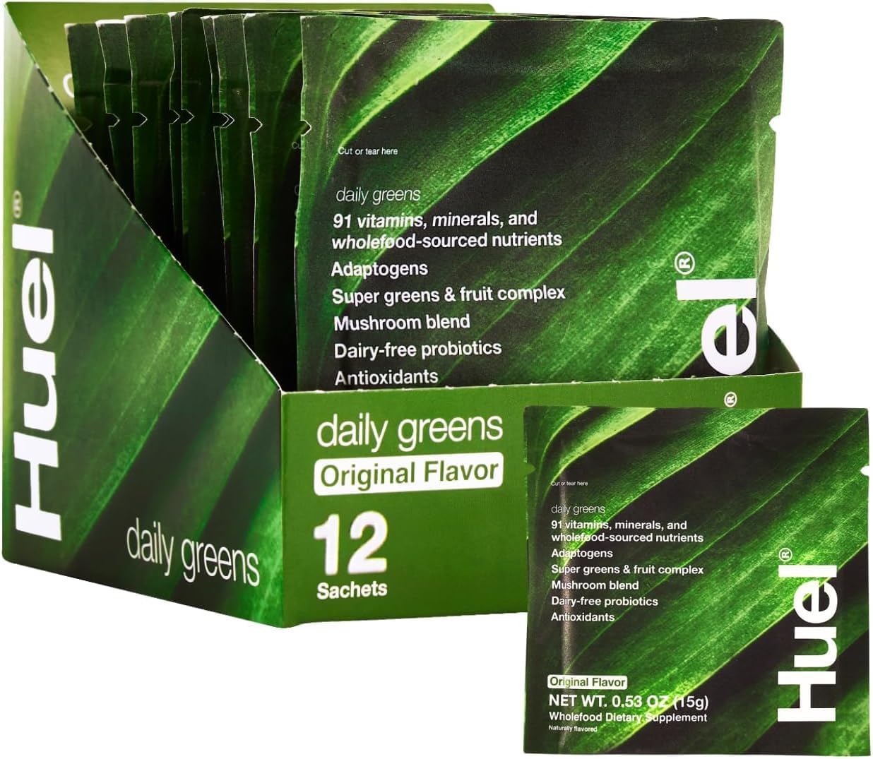 Huel Daily Greens Superfood Powder with Probiotics & Adaptogens
