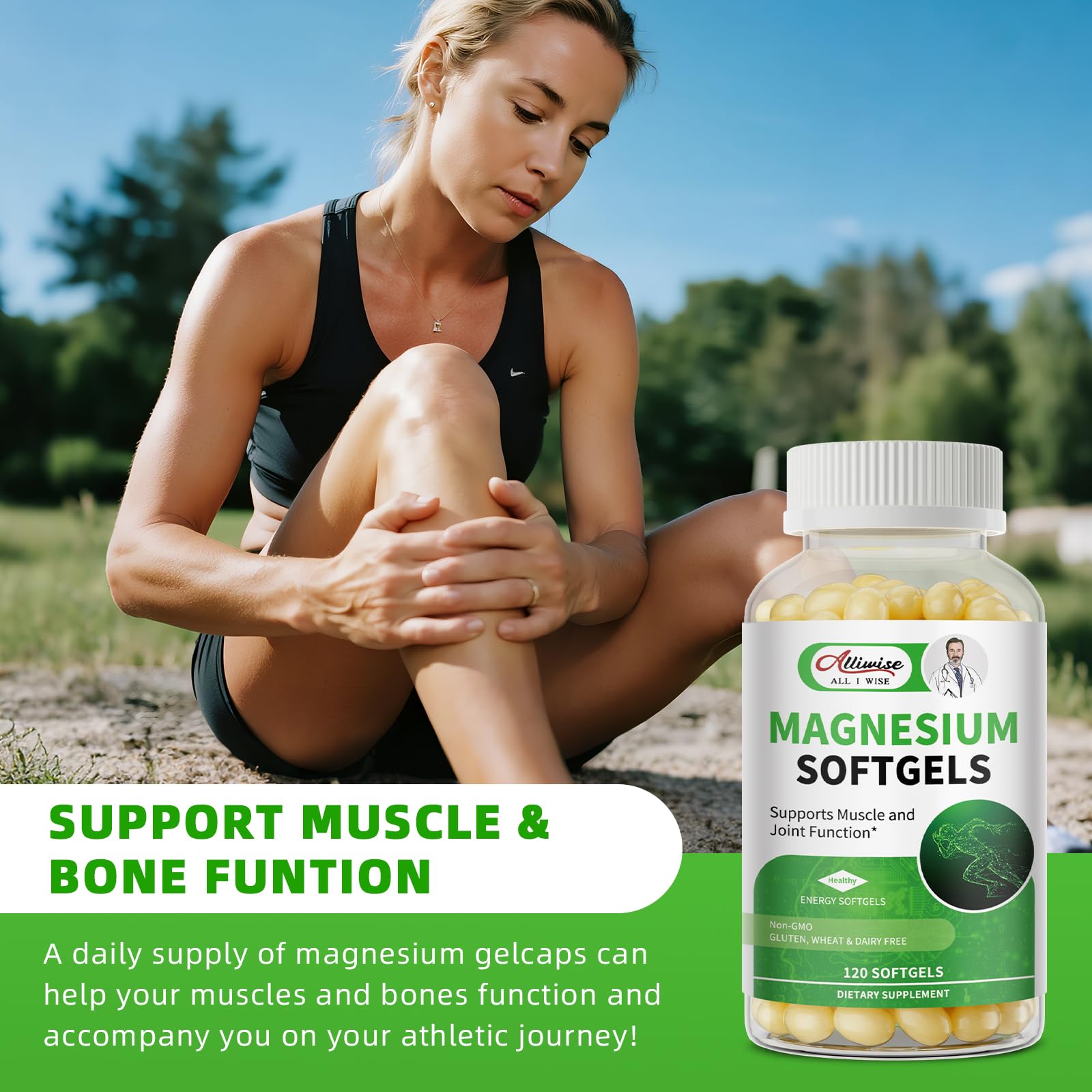 Alliwise Magnesium Glycinate Softgels Sleep & Muscle

