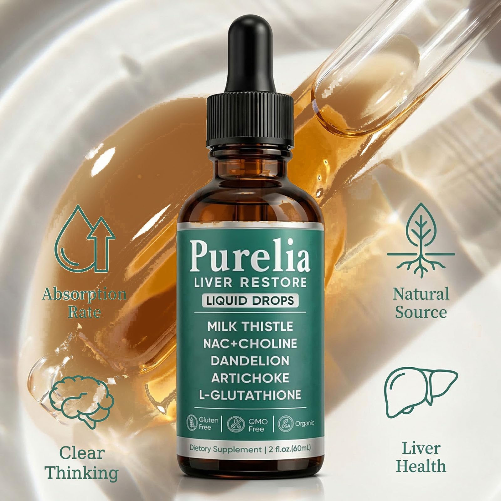 Purelia Liver Restore Drops – Milk Thistle Detox

