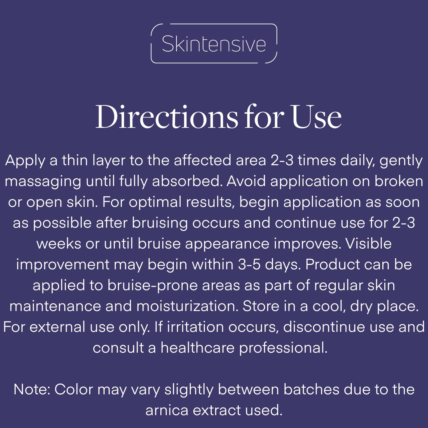 SKINTENSIVE Arnica Bruise Cream for Thin Skin | Non-Greasy

