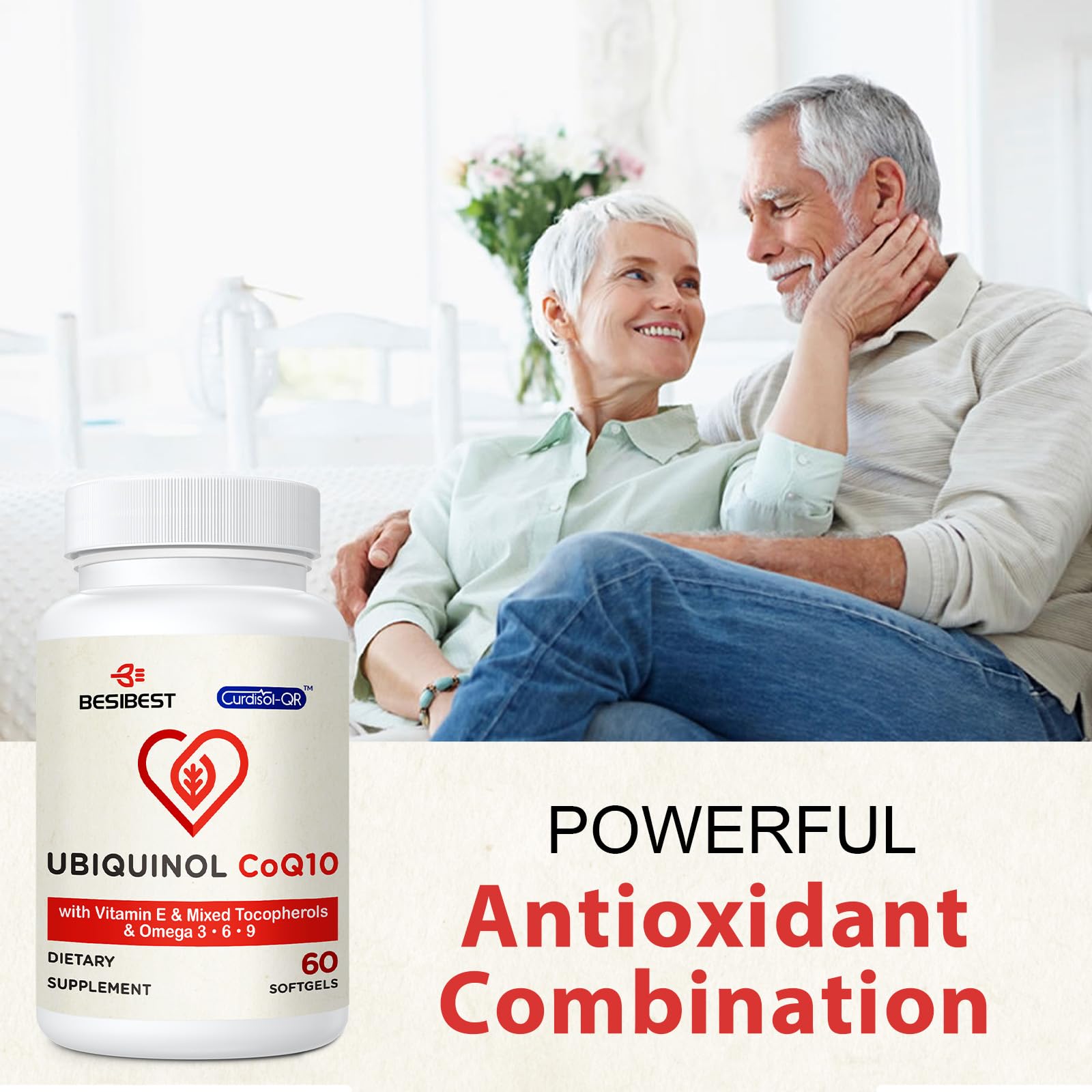 Besibest Ubiquinol CoQ10 600mg Softgels with Vitamin E

