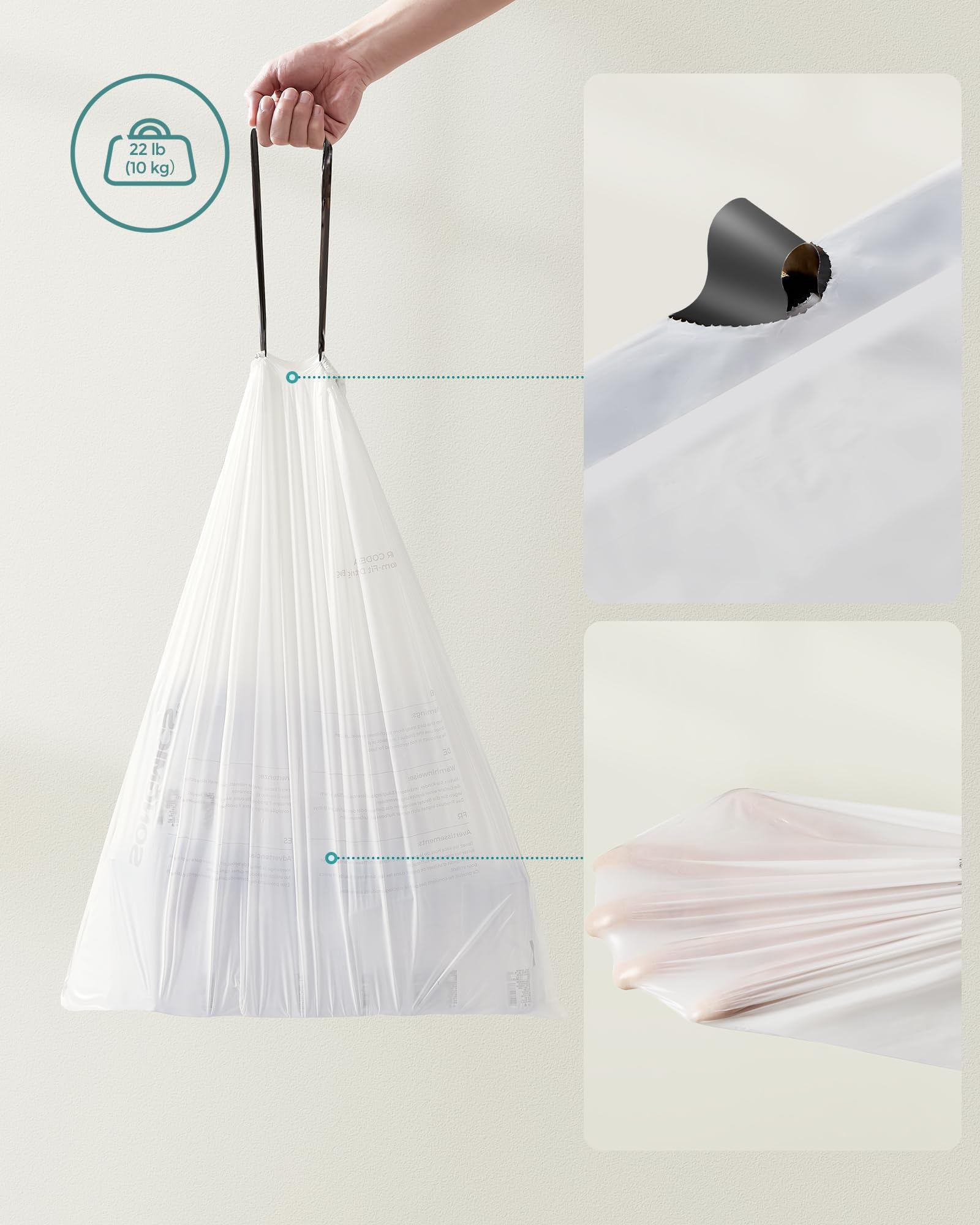 SONGMICS Trash Bags Drawstring Pre-Separated | Kitchen

