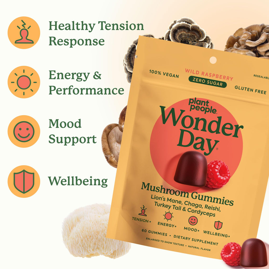Plant People Mushroom Gummies WonderDay Immune & Mood Support

