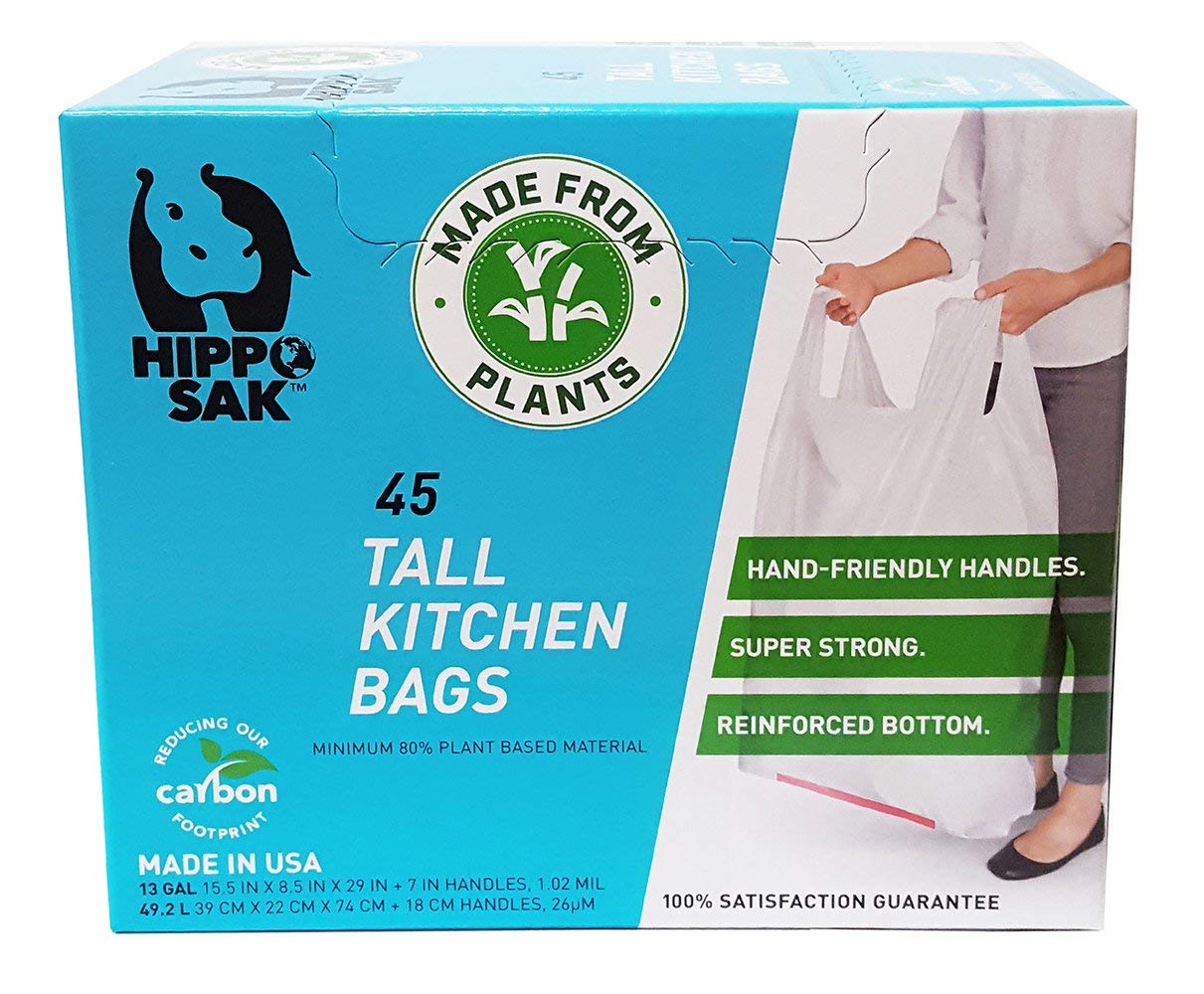 Hippo Sak Plant Based 13-Gallon Trash Bags with Handles