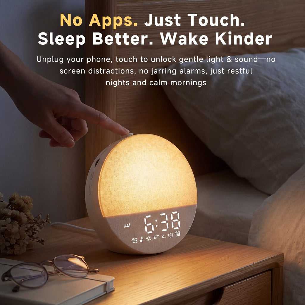 Geuuap Sunrise Alarm Clock with Sleep Sounds and Bluetooth

