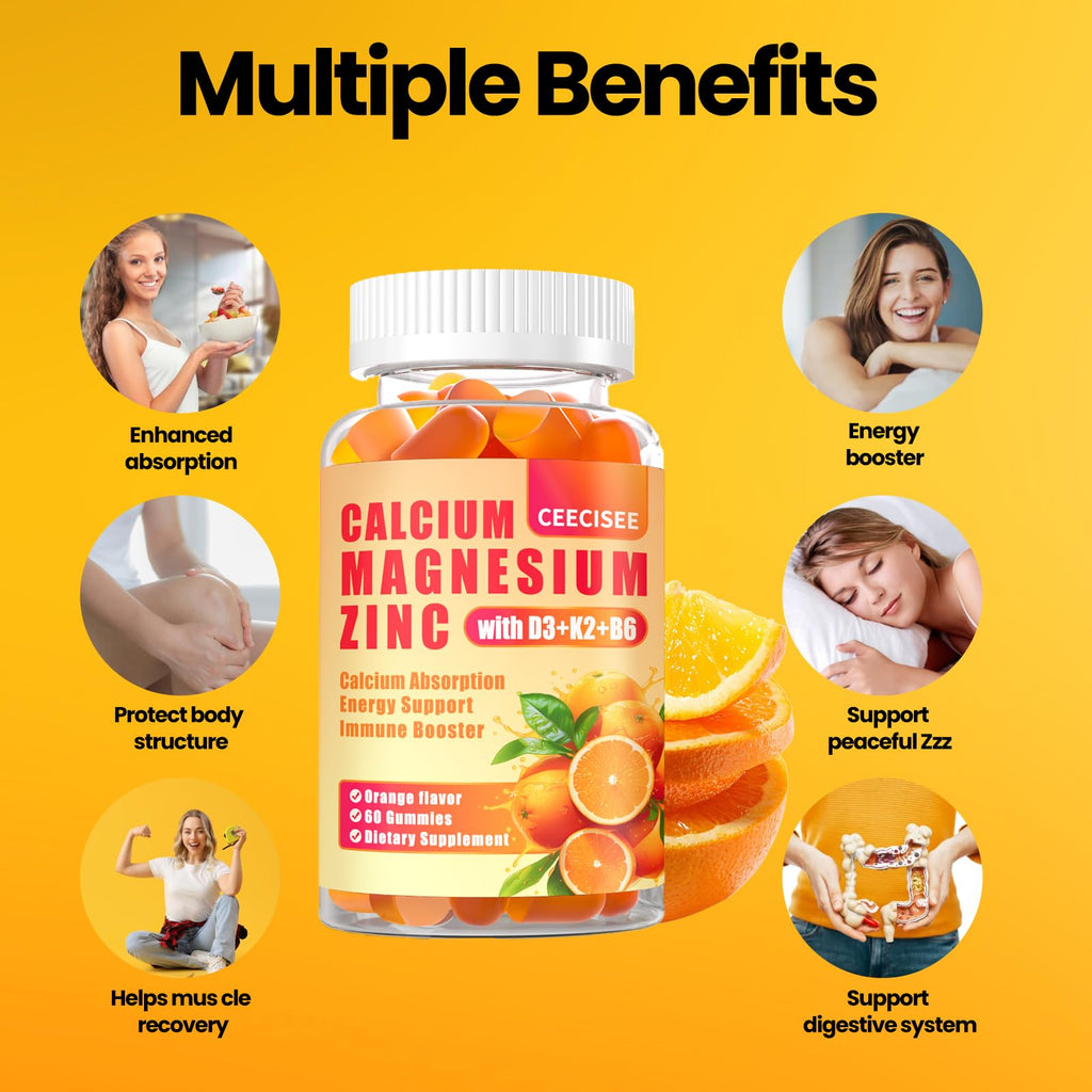 Ceecisee Calcium Magnesium Zinc Gummies with Vitamin D3


