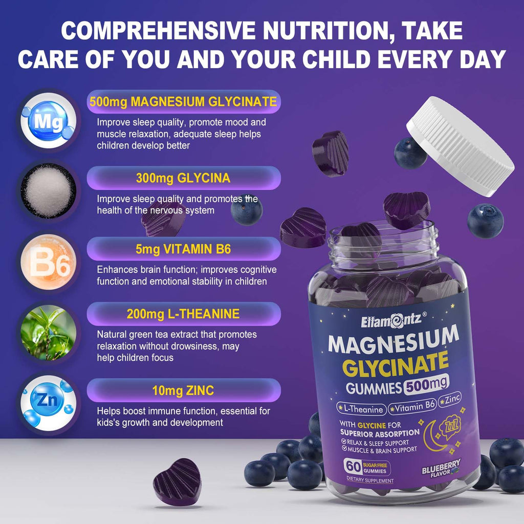 Ellamentz Magnesium Glycinate Gummies for Sleep & Calm

