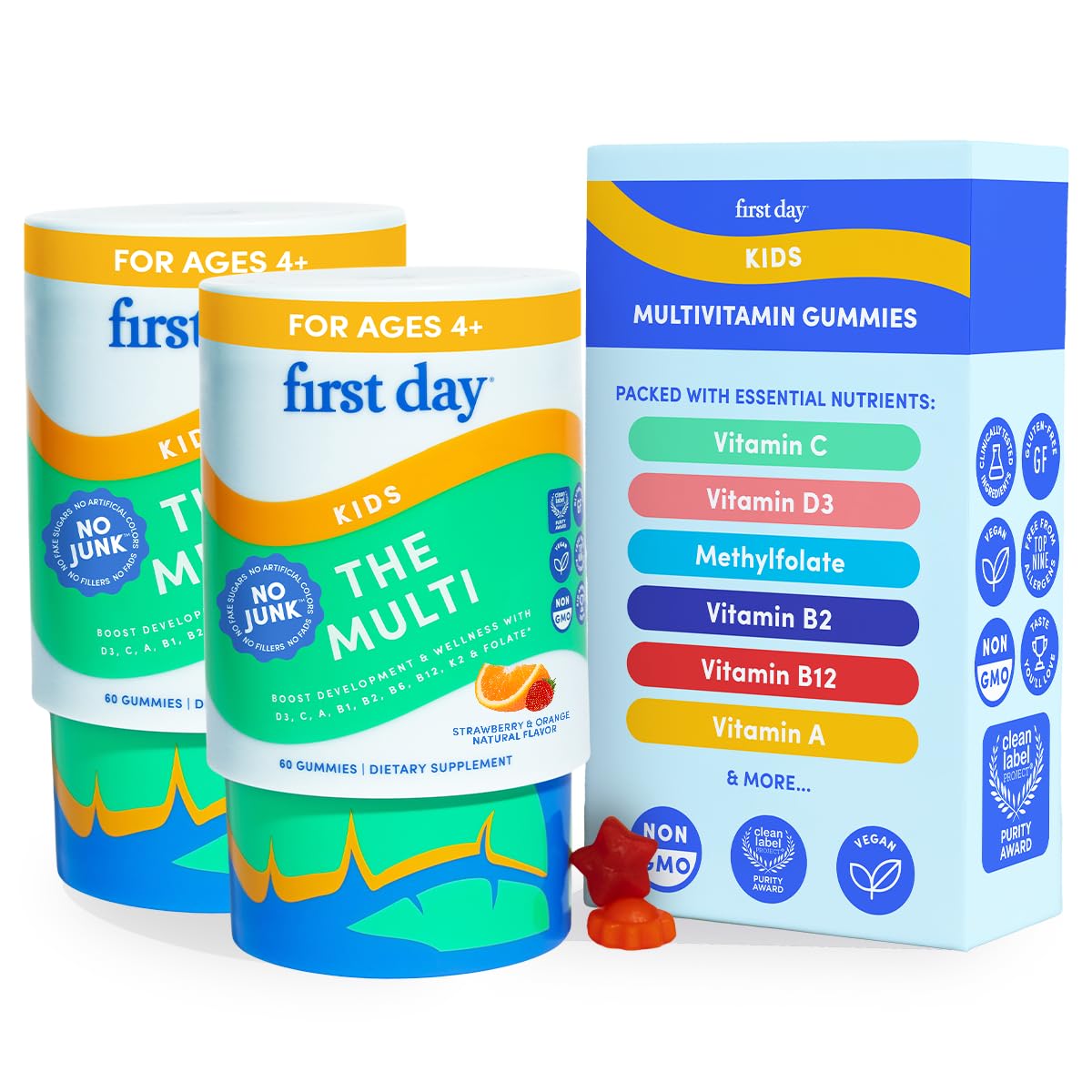 First Day Kids Multivitamin Gummies | Vegan Immunity Support

