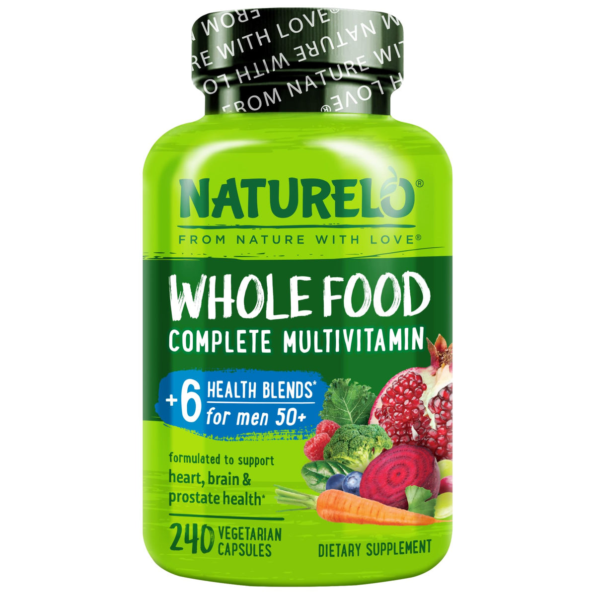 Naturelo Whole Food Multivitamin for Men 50+ Vegan Capsules
