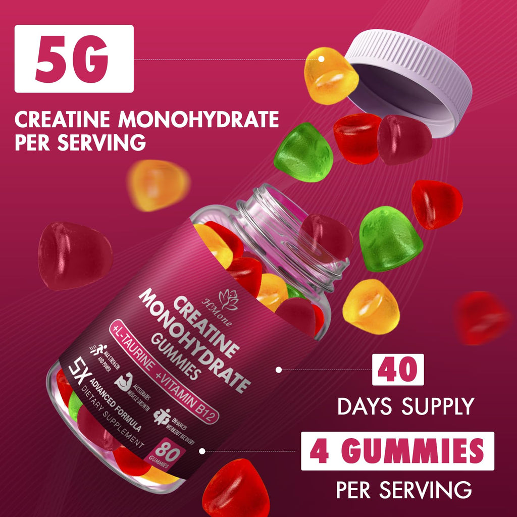 Creatine Monohydrate Gummies 5g per Serving - Muscle Support

