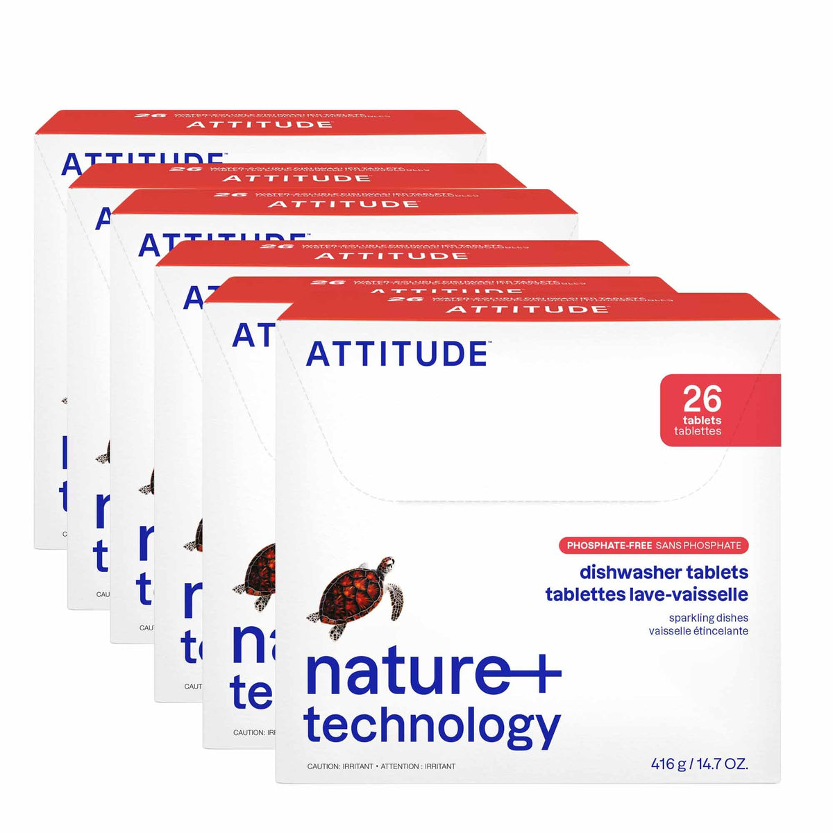 ATTITUDE Dishwasher Pods Plant-Based Vegan Phosphate-Free Unscented