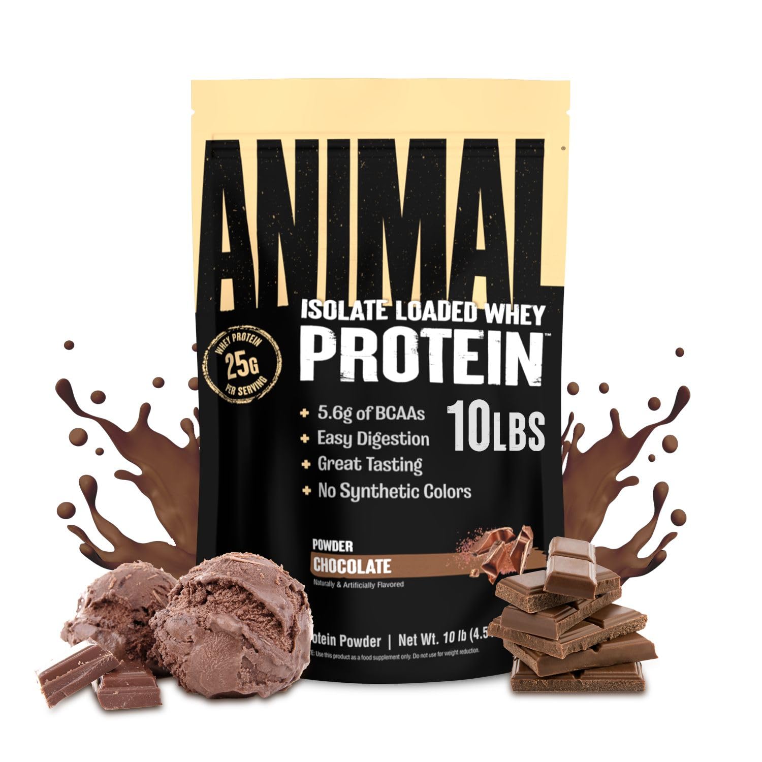Animal Whey Isolate Protein Powder - 25g Protein, Digestive Enzymes