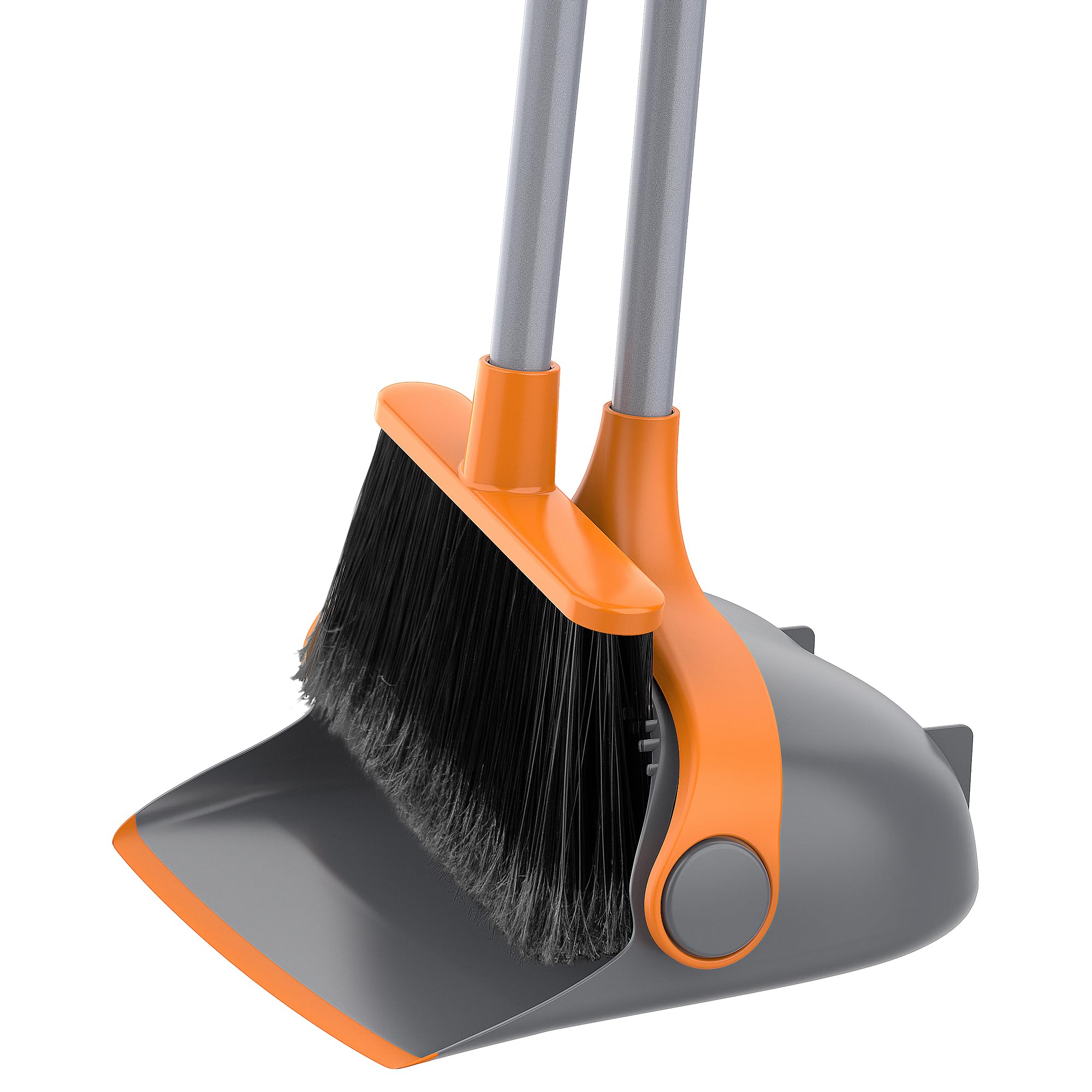 MR.SIGA Broom and Dustpan Set with Adjustable Handle