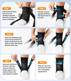 Slim-Fit Ankle Brace with Quick Lace Up and 2 Auto-Shaped Pads

