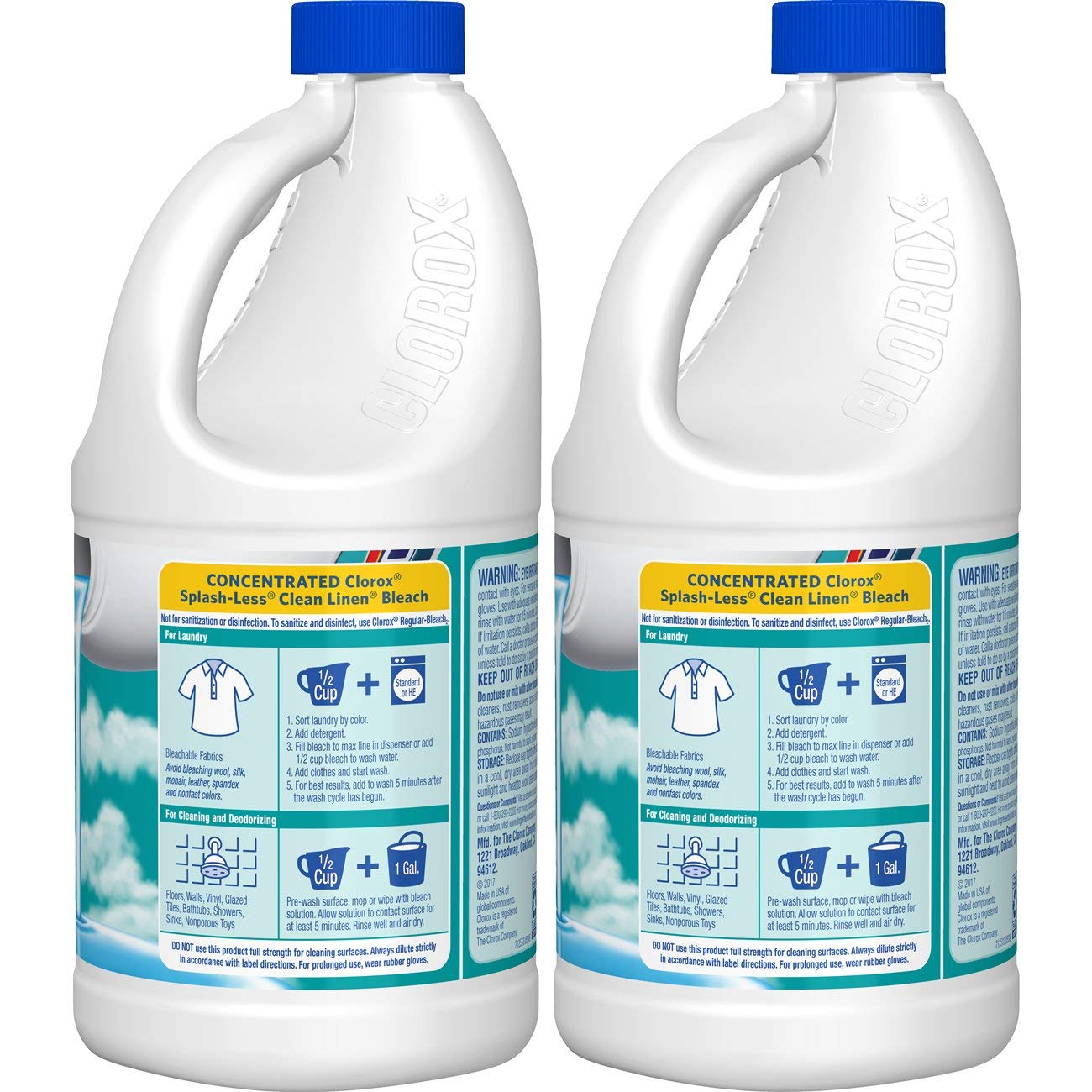 Clorox Splash-Less Bleach for Laundry & Home Cleaning

