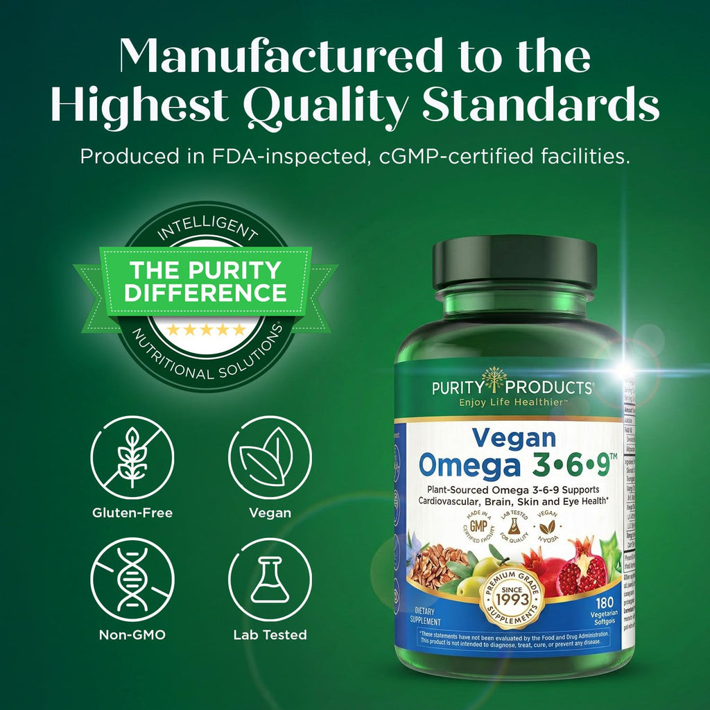 Purity Vegan Omega Three Six Nine Five-in-One Fatty Acids

