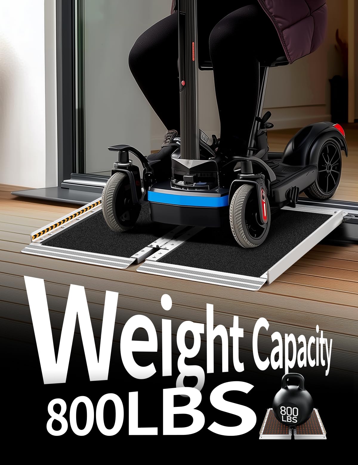 FACHNUO Portable Wheelchair Ramp - Folding Threshold Access

