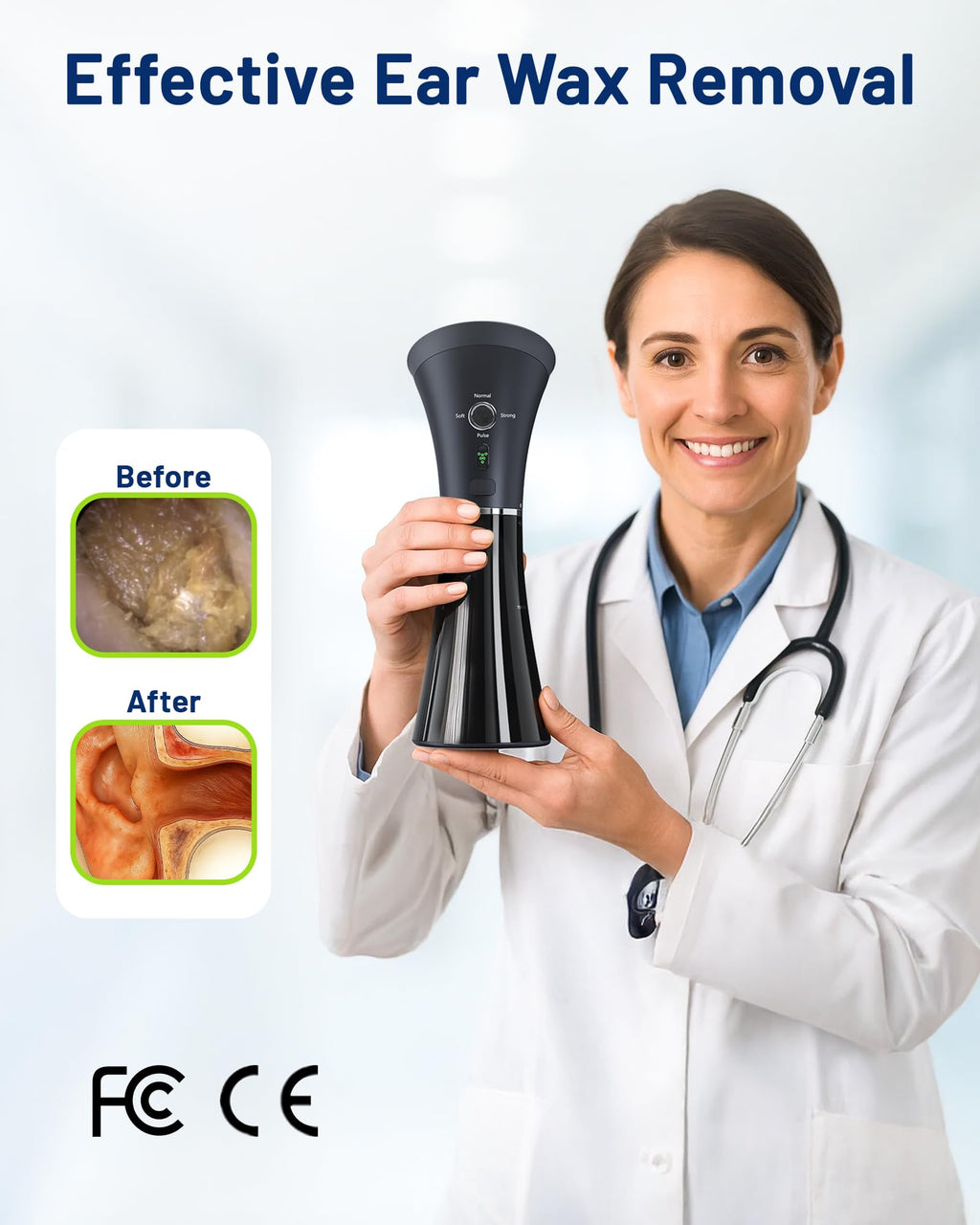 KAUGIC Ear Wax Remover with One-Piece Tank and Temp Sensor

