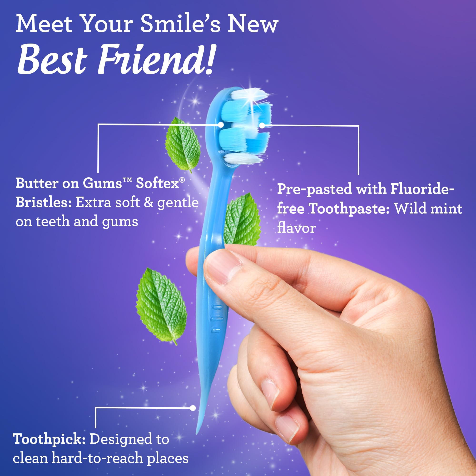 GuruNanda Mini Disposable Toothbrush with Toothpaste

