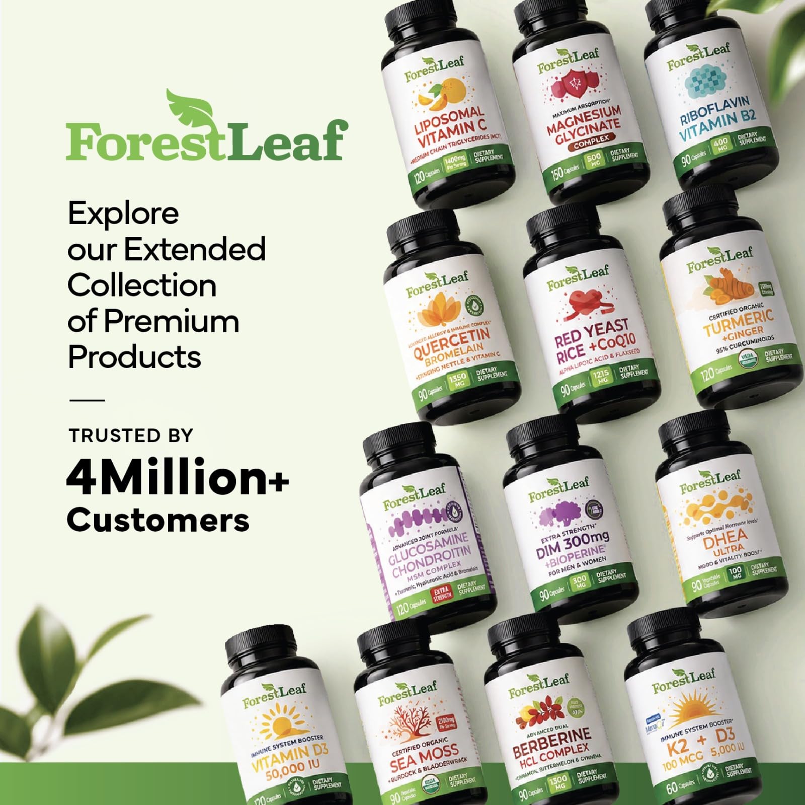ForestLeaf Berberine HCl 1300mg Complex with Cinnamon & Gymnema

