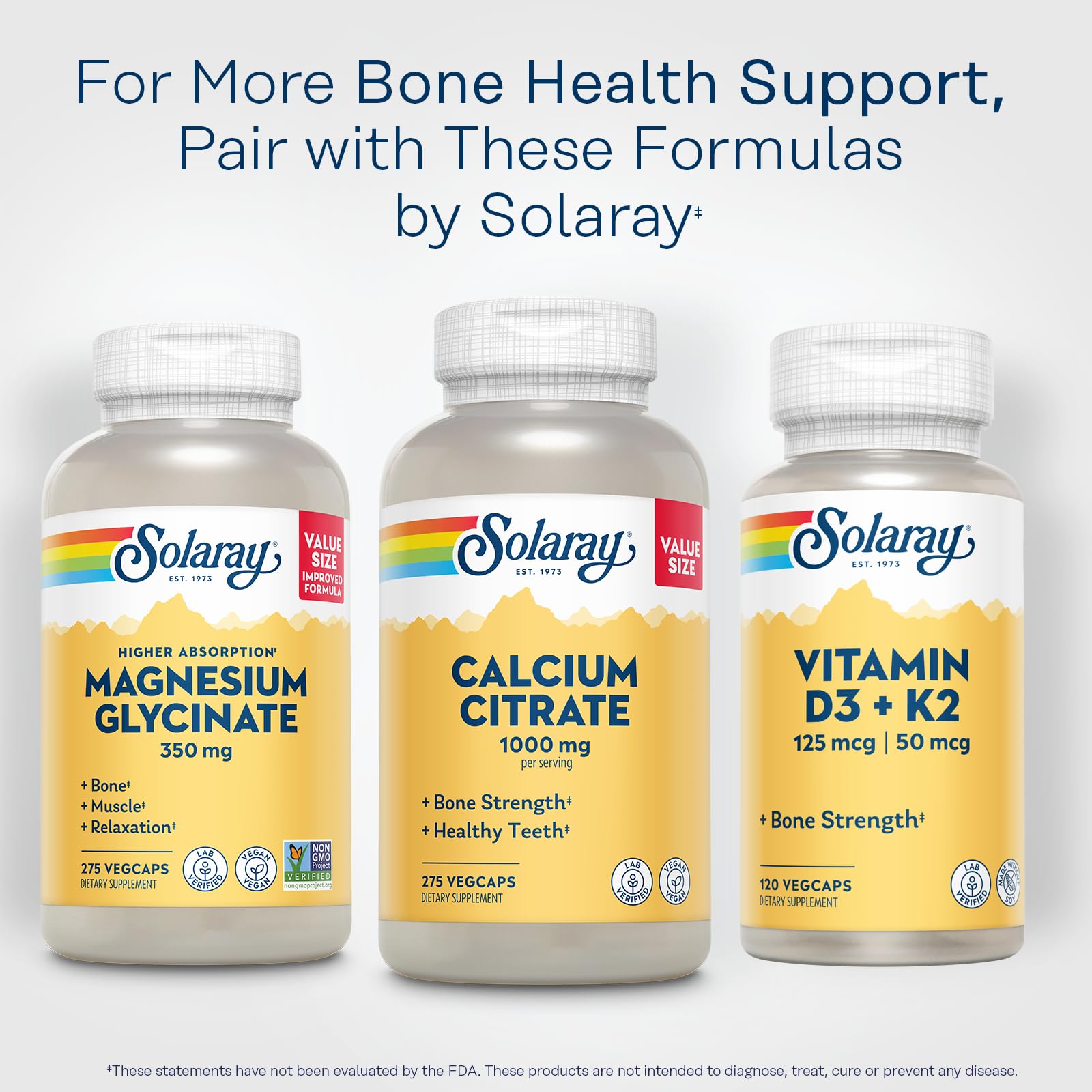 Solaray Calcium Citrate 1000 mg Chelated Calcium Supplement

