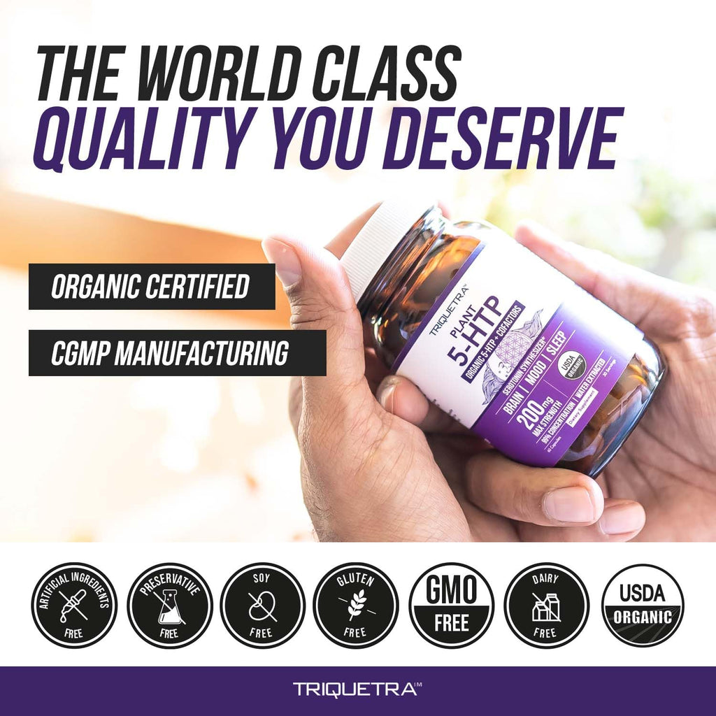 Organic 5-HTP Dietary Supplement with B6 & Lion’s Mane

