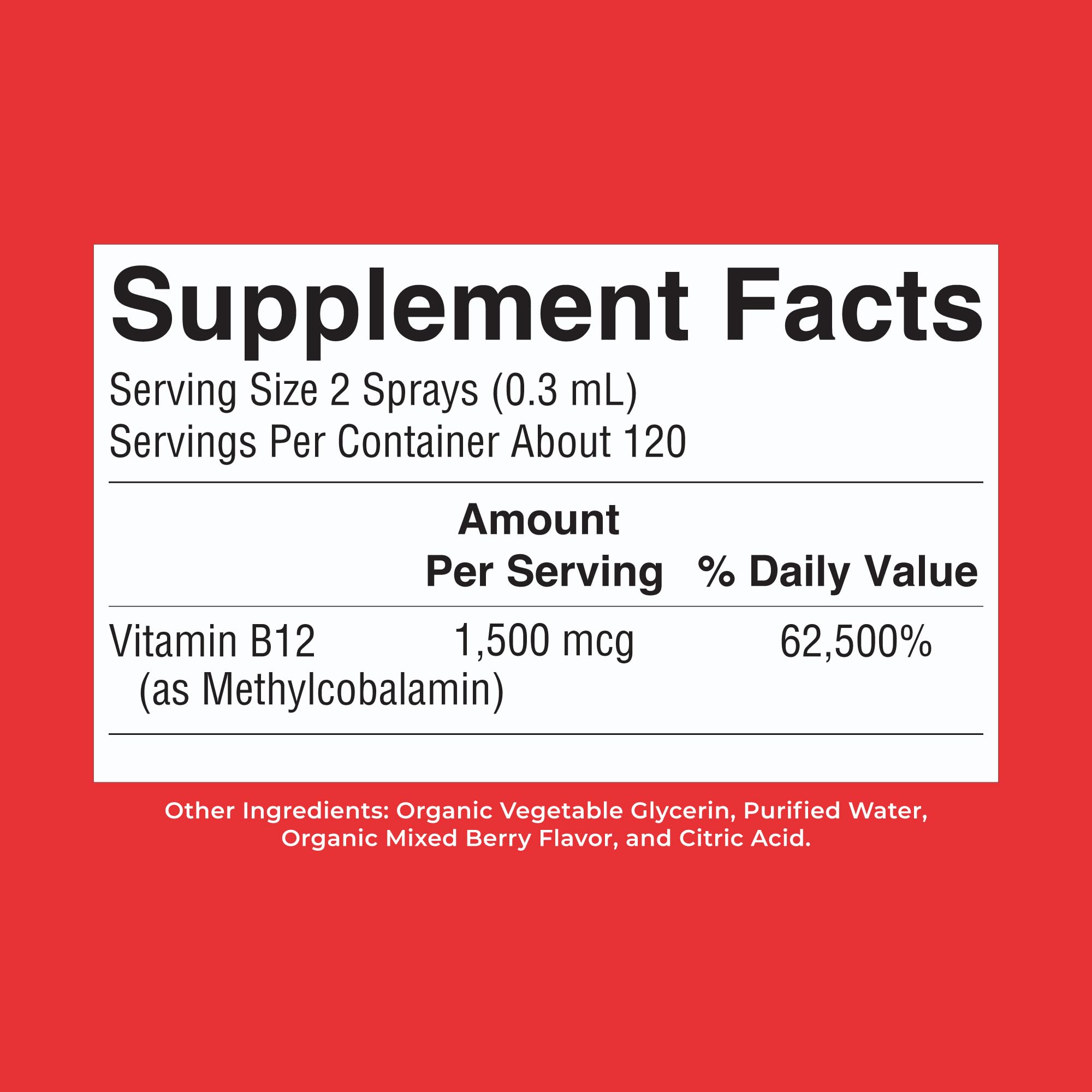 MaryRuth's Organic Methyl B12 Spray 1,500 mcg

