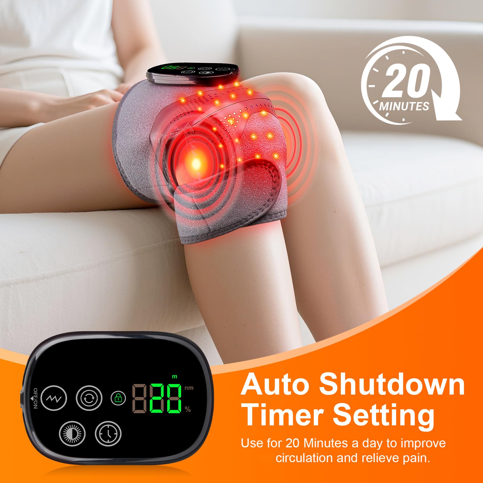Knee Massager with Heat, Red Light Therapy, and Vibration


