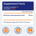 OmegaVia EPA 500 Purified Omega-3 Fish Oil TG - Burpless

