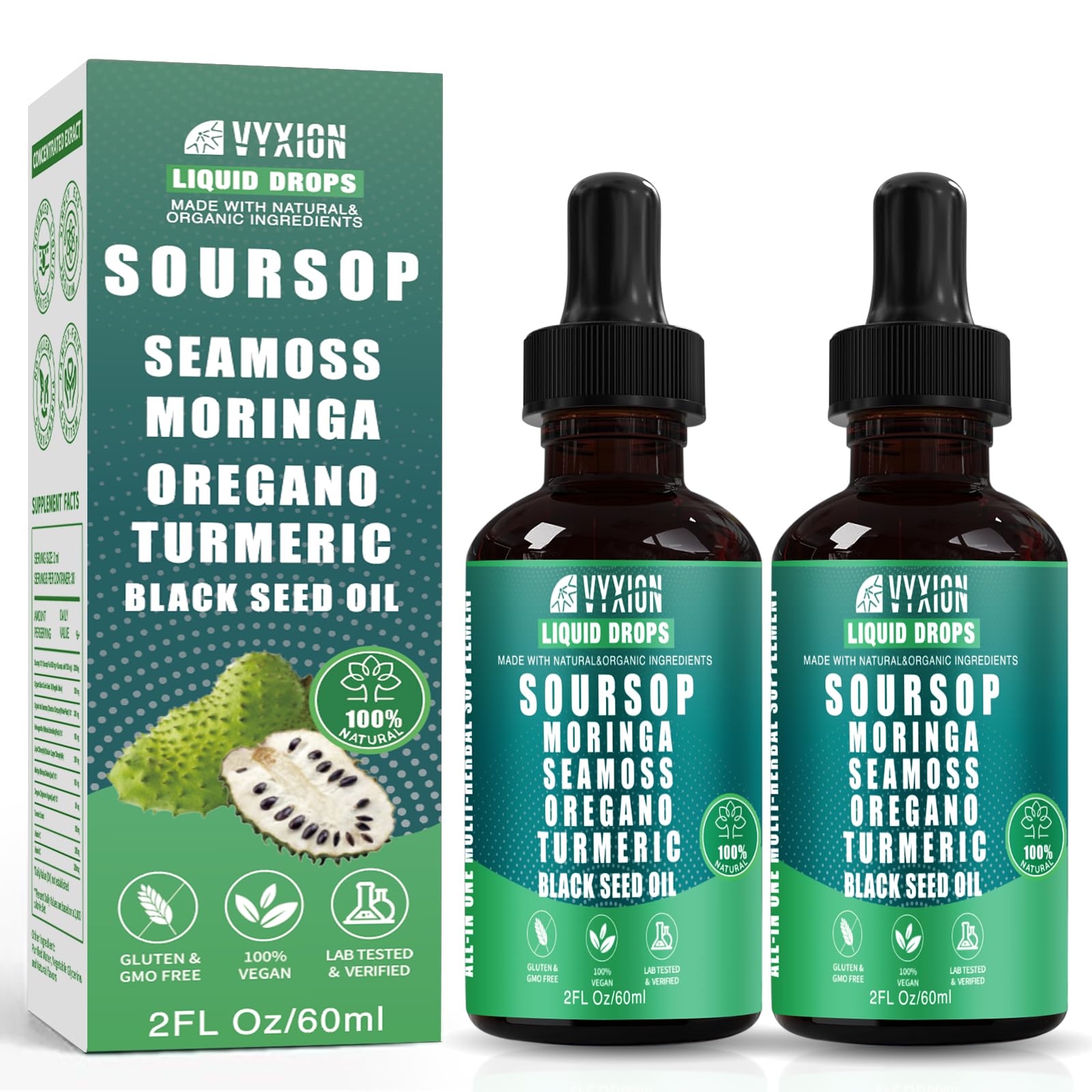 Bitters Liquid Drops 10-in-1 Herbal Extracts with Sea Moss Moringa Turmeric
