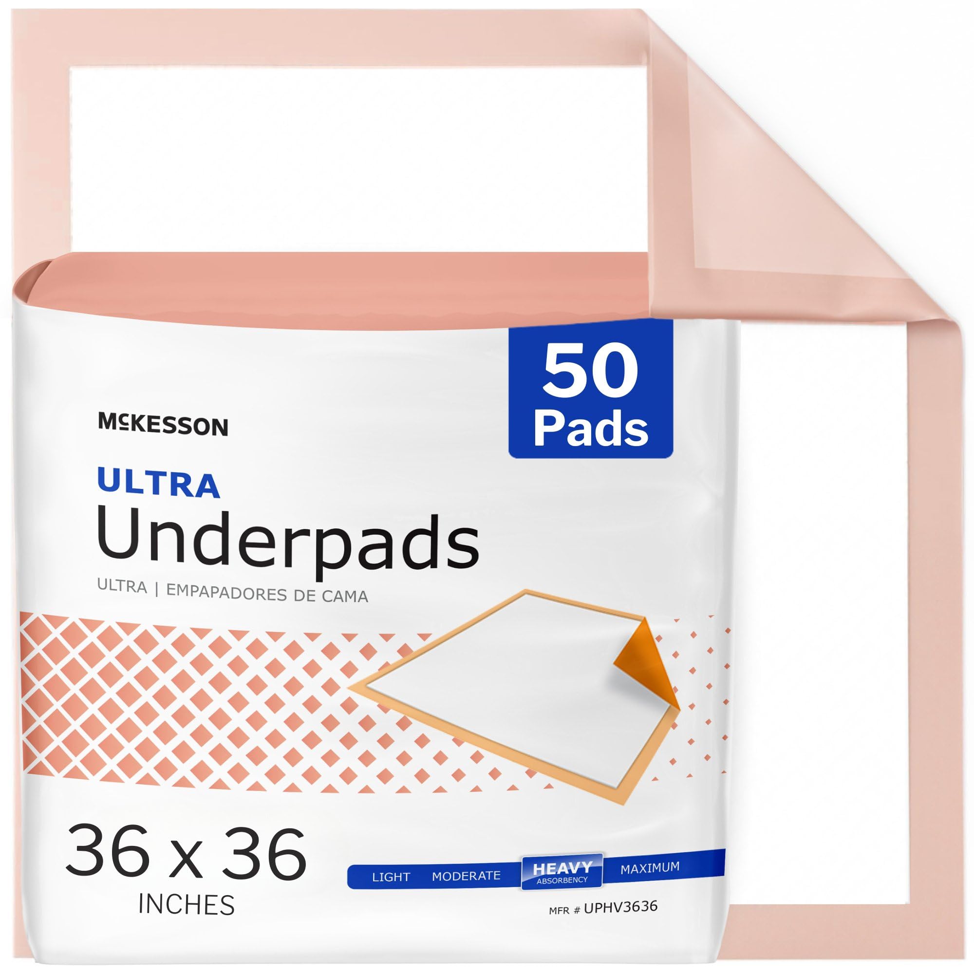 McKesson Disposable Underpads - Heavy Absorbency Incontinence Bed Pads for Adults and Babies